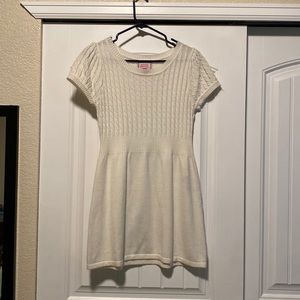 White sweater tunic dress